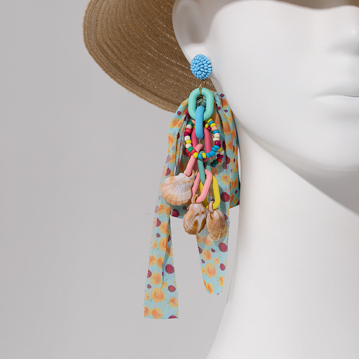 Wholesale Dopamine bow rice beads earrings sweet fashion atmosphere sense tassel earrings summer vacation wind earrings